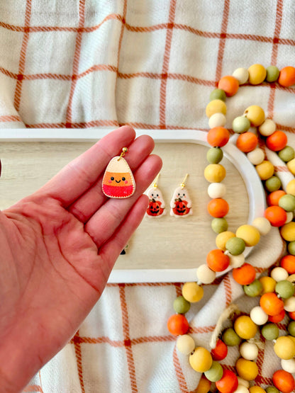 Cute Halloween Earrings | Candy Corn, Frankenstein &amp; Ghost Clay Earrings