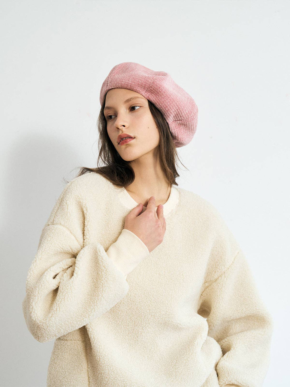 Lost Pattern NYC - "Velvet Cloud" Beret Hat - Light Pink