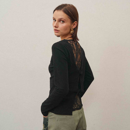 Pre-Order: The Able Lace Back Long Sleeve Top