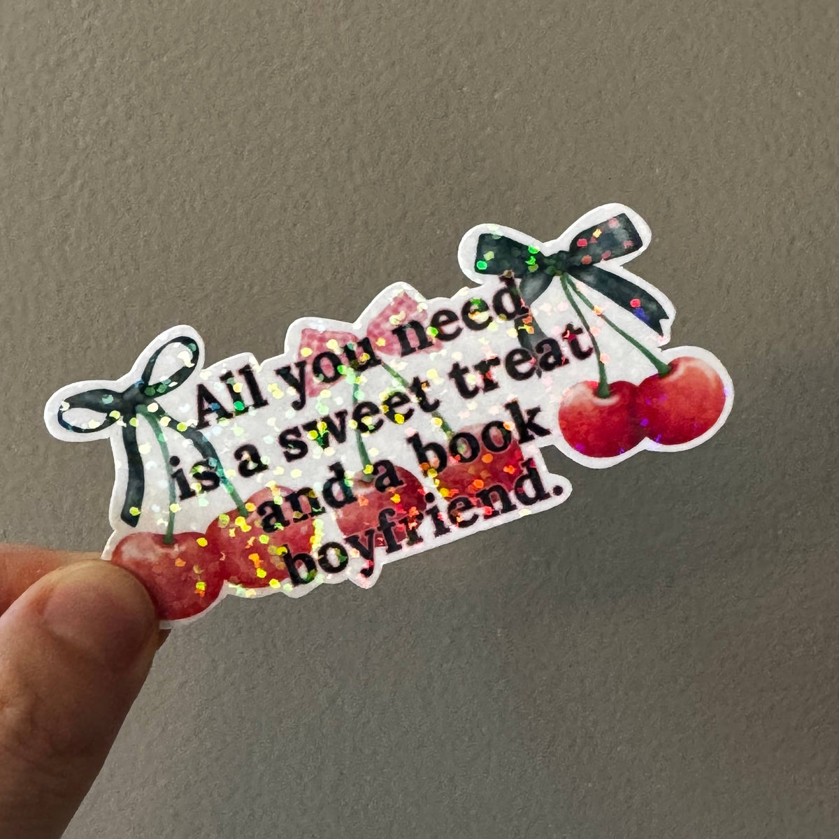Sweet Treat &amp; Book Boyfriend Sticker | Coquette Romance Reader Sticker