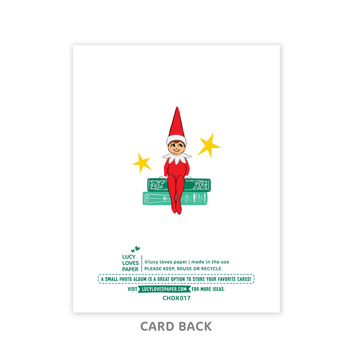 A Shelf Full of Joy Christmas Card | Bookish Holiday Greeting Card