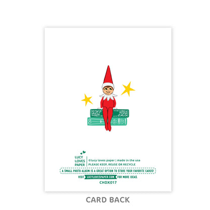 A Shelf Full of Joy Christmas Card | Bookish Holiday Greeting Card