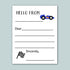 a letter addressed to someone named "Sincerely," with a checkered flag and a race car illustration. The letter appears to be a handwritten note, and the content is not described in detail.
