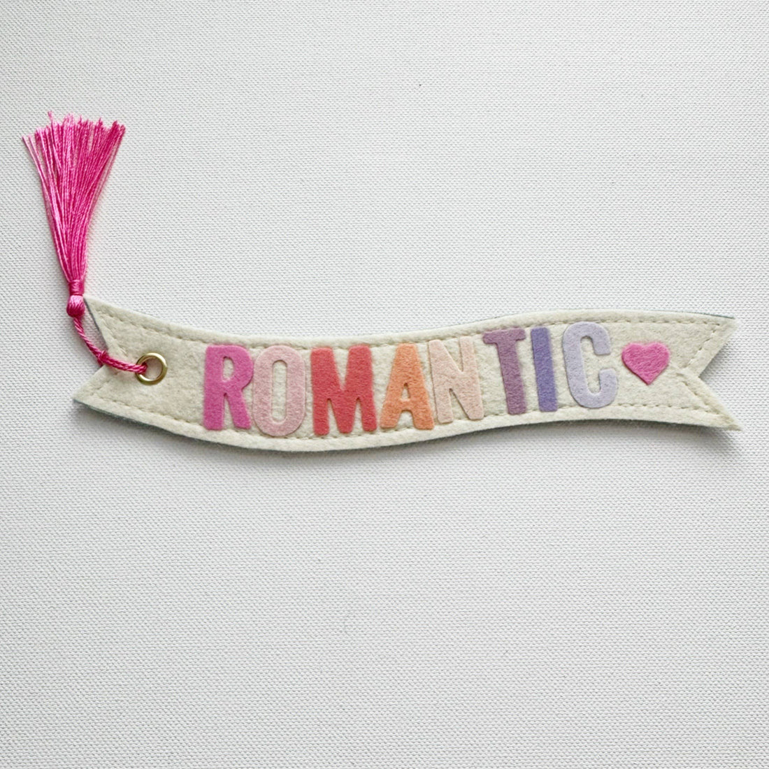 Banner-shaped bookmark with &