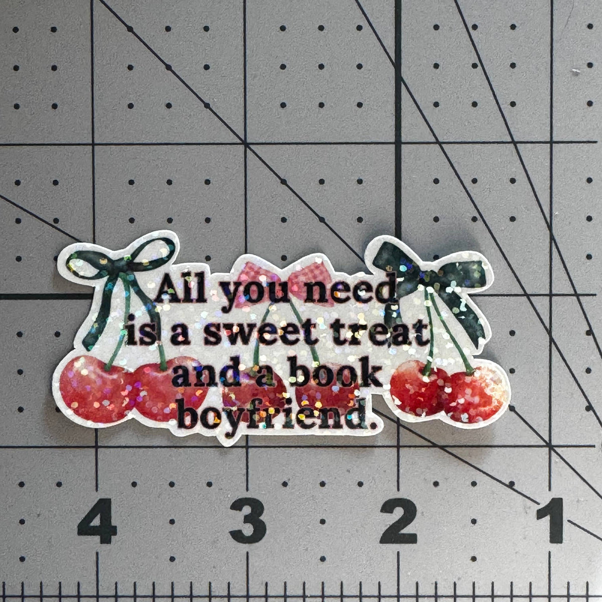 Sweet Treat &amp; Book Boyfriend Sticker | Coquette Romance Reader Sticker