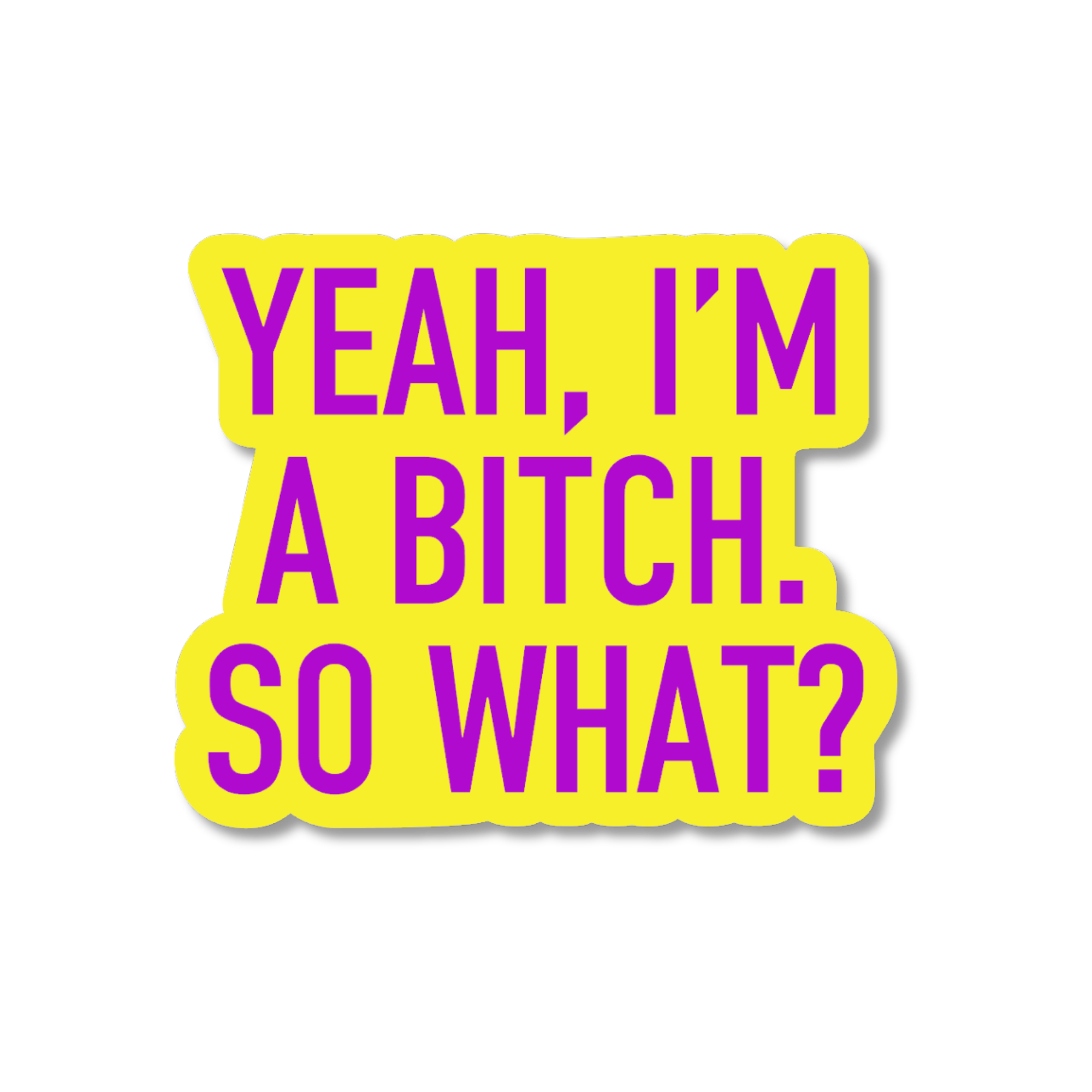 Sticker with text &