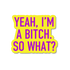 Sticker with text &