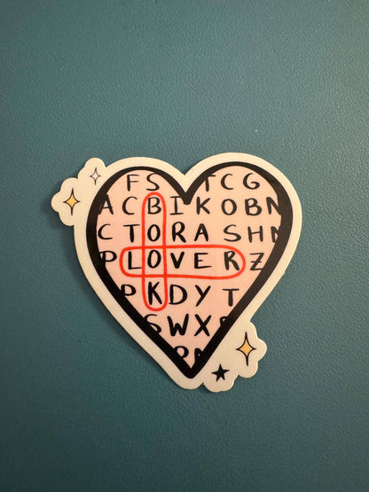 Book Love Word Search Sticker | Romance Reader Sticker