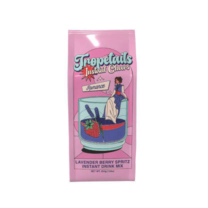Tropetails Instant Cheers Lavender Berry Spritz instant drink mix package on a white background