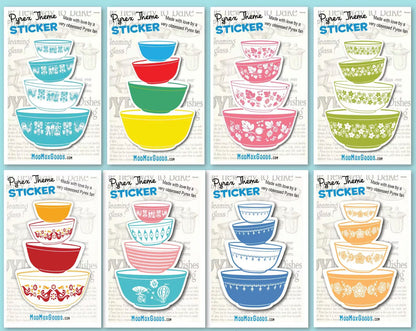 STICKERS Pyrex bowl stacks  choose one or more or all 8