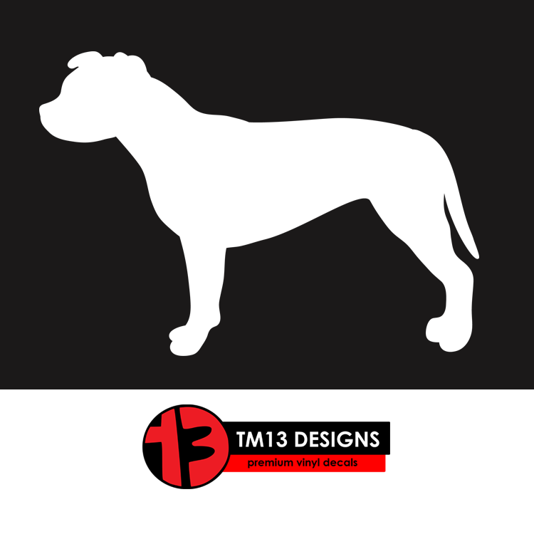 American Staffordshire Terrier Silhouette Vinyl Decal