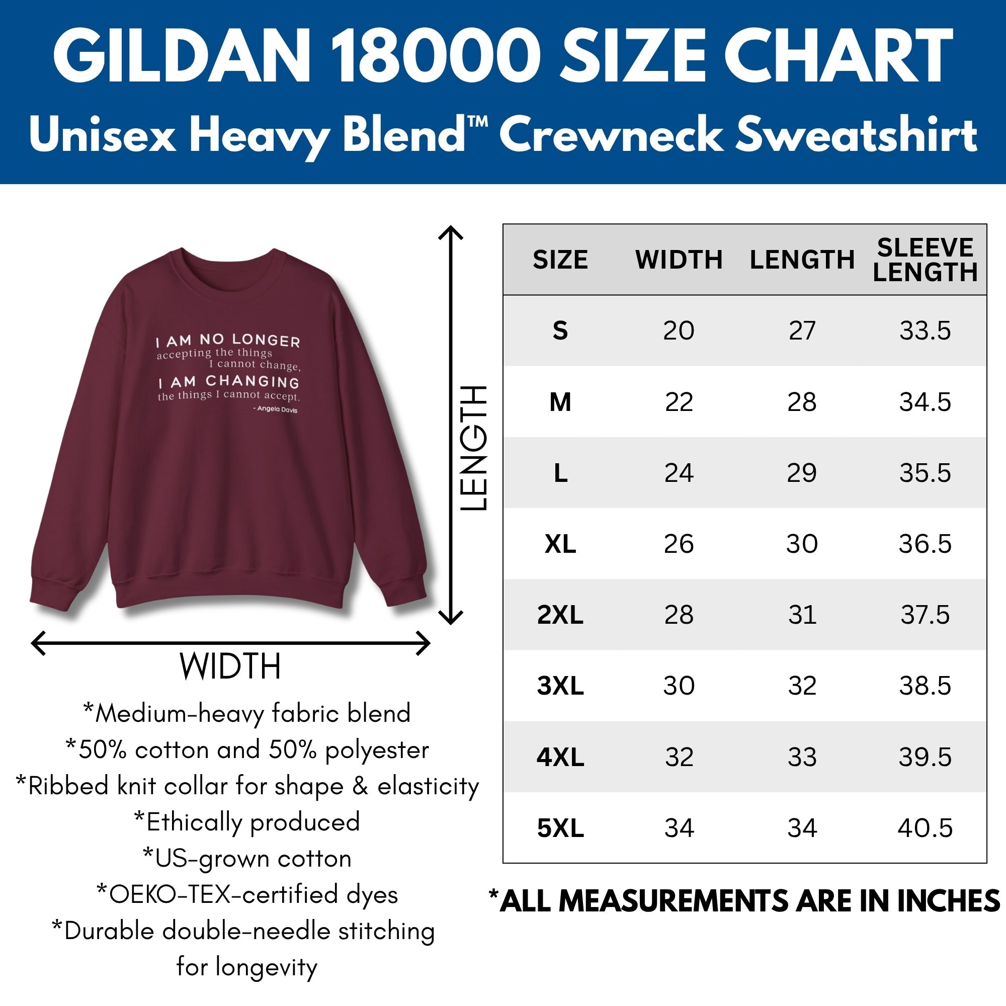 angela-davis-motivational-quote-crewneck-sweatshirt-i-am-no-longer-accepting-i-am-changing-size-chart