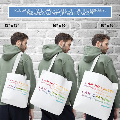 angela-davis-quote-tote-political-activist-carry-all-i-am-no-longer-accepting-i-am-changing-market-library-grocery-book-bag-size-options