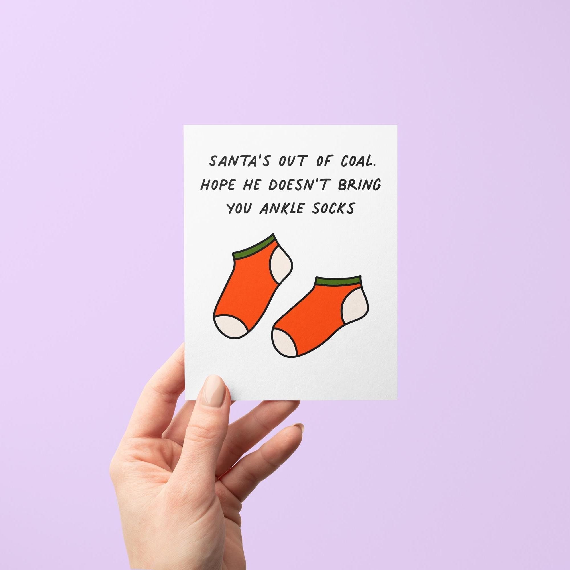 Ankle socks Christmas card - MangoIllustrated - Greeting Cards