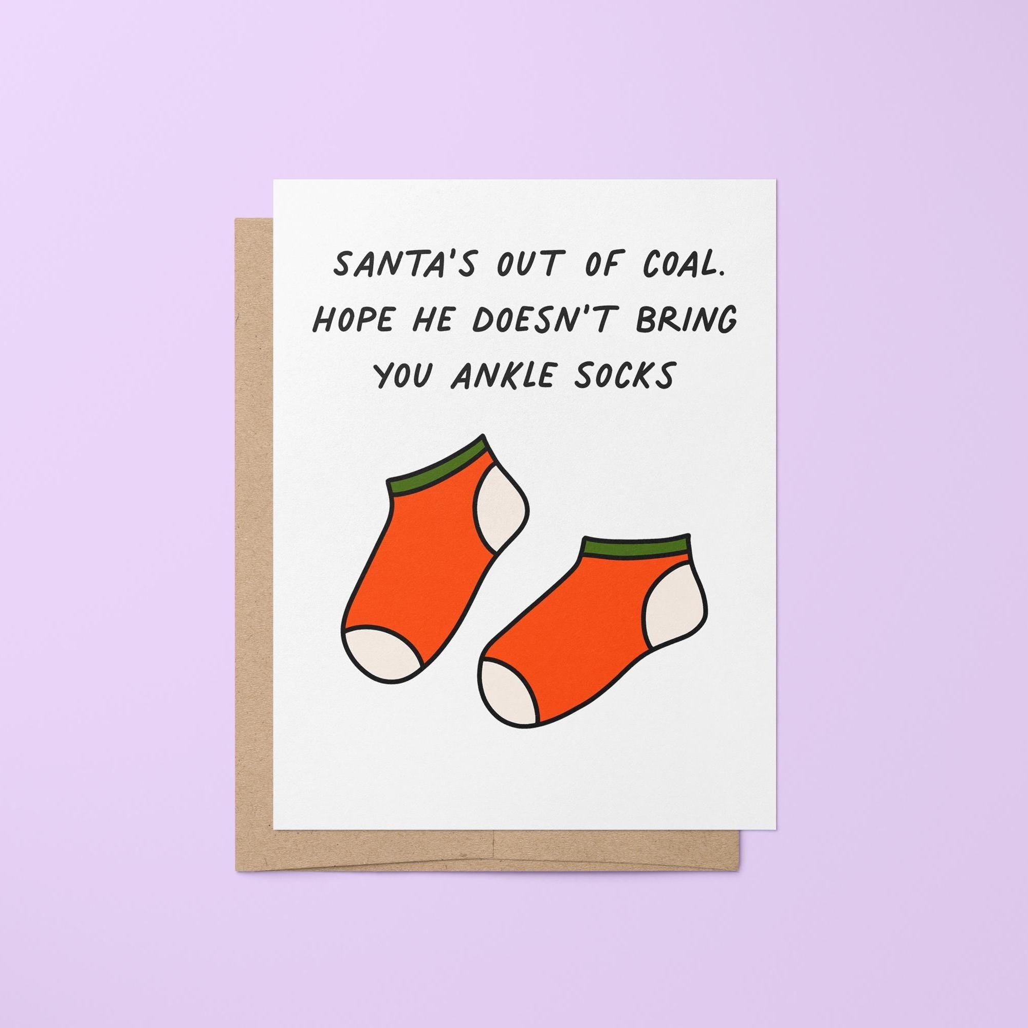 Ankle socks Christmas card - MangoIllustrated - Greeting Cards