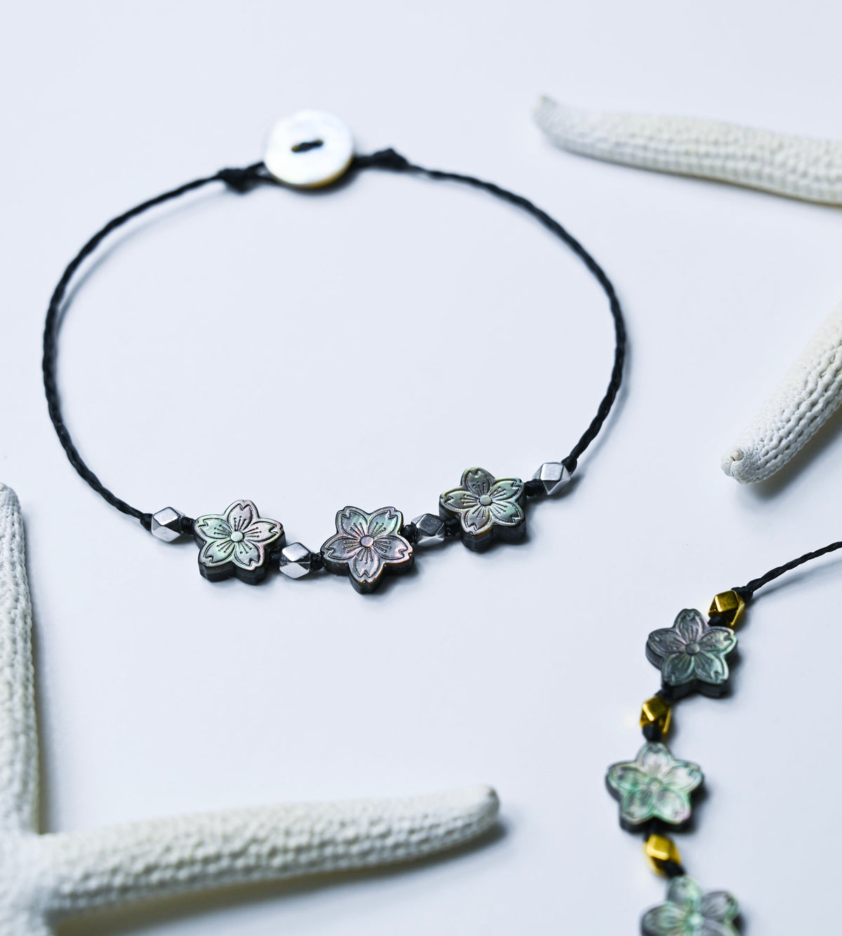 Bali Beaded Anklet: Black Mother of Pearl Shell Ankle Bracelet, Boho Beach Jewelry