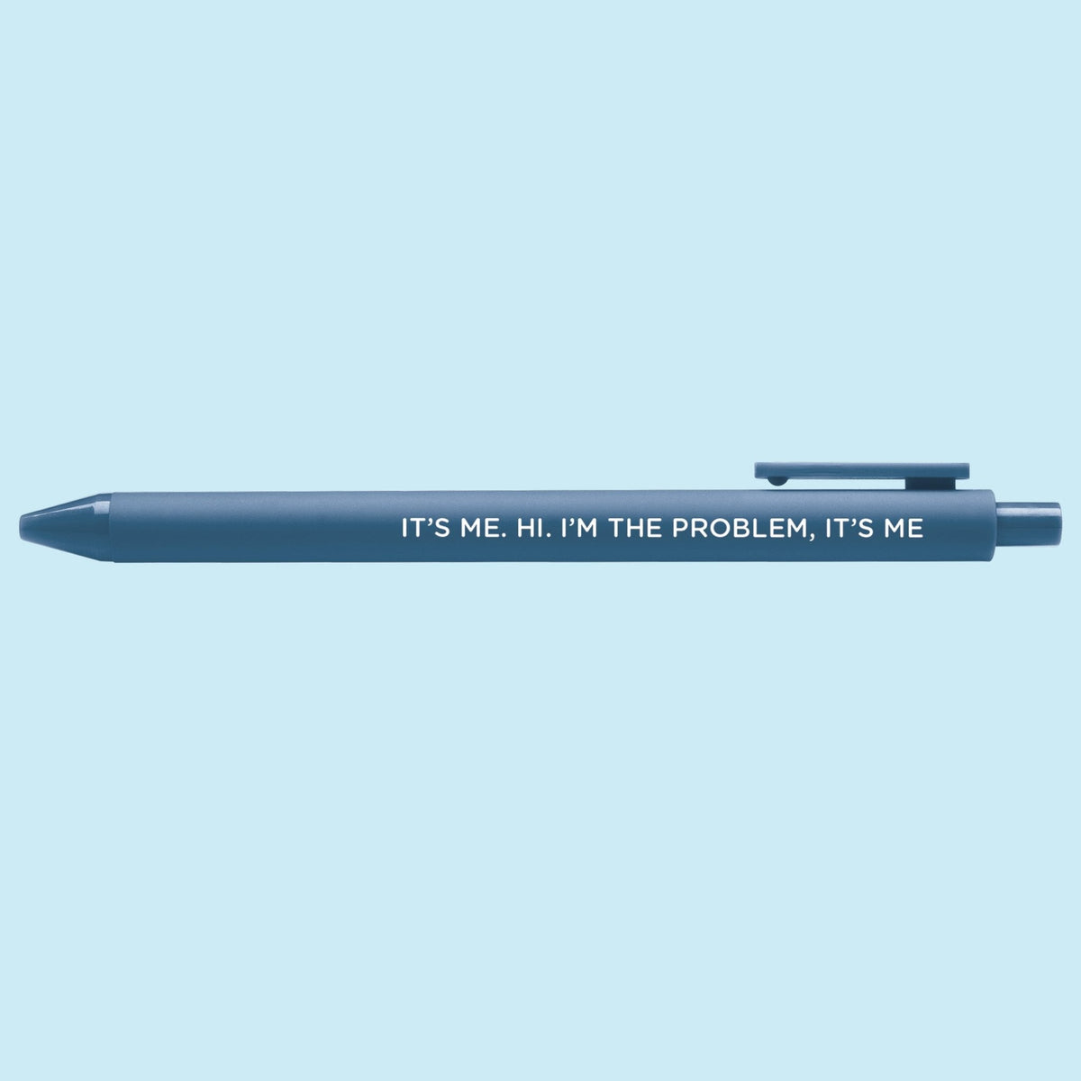 Anti-hero jotter gel pen styled shot — navy jotter pen as a desk gift and stocking stuffer by MangoIllustrated