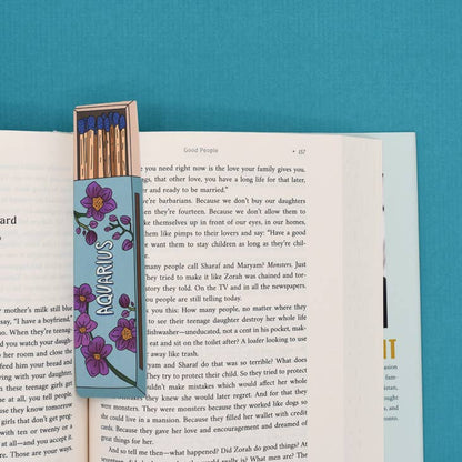 Zodiac Matchbox Bookmarks | Die-Cut Floral Astrology Bookmarks