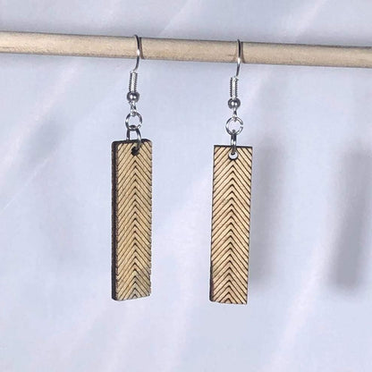 Art Deco Chevron Bar Dangle Earrings - - Cate&