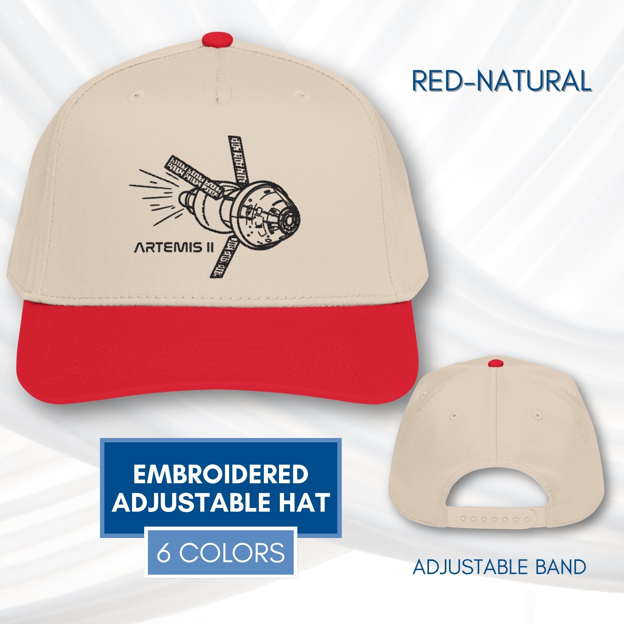 artemis-ii-2-embroidered-adjustable-baseball-hat-hand-drawn-art-space-nasa-inspired