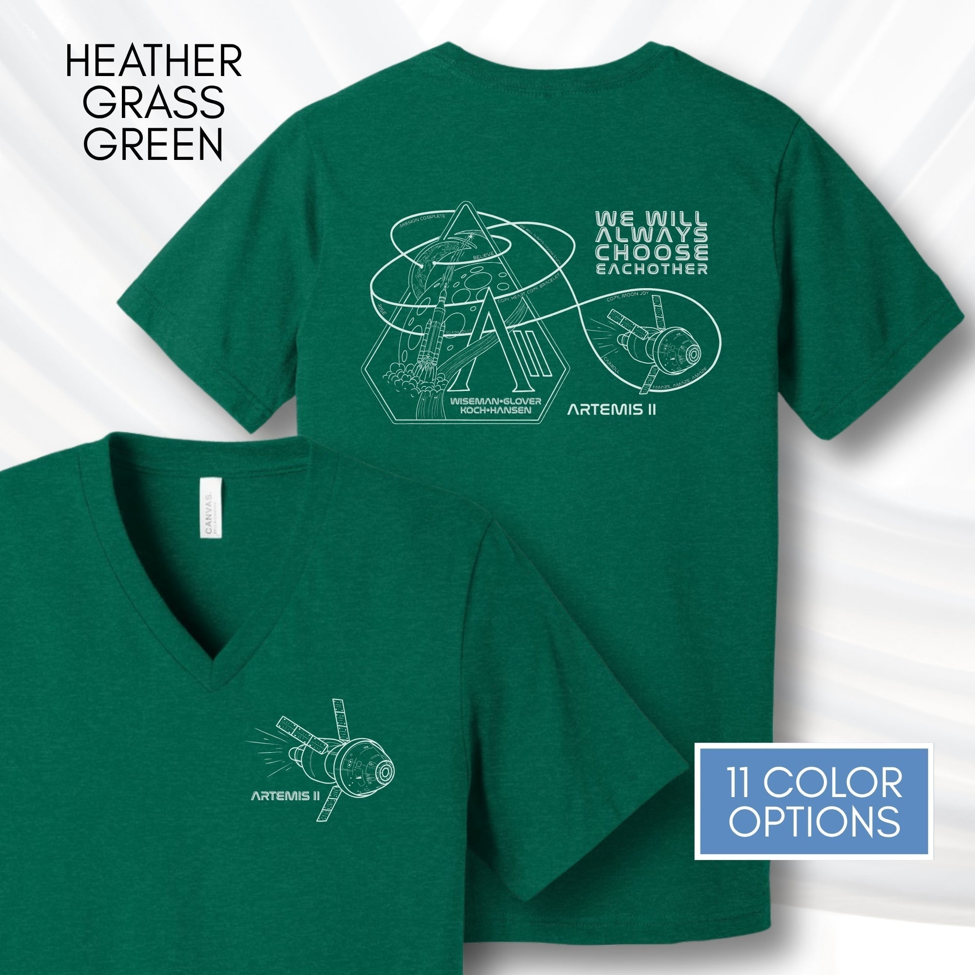 artemis-ii-mission-nasa-inspired-unisex-v-neck-graphic-tee-space-lover-tshirt-hand-drawn-art-heather-grass-green