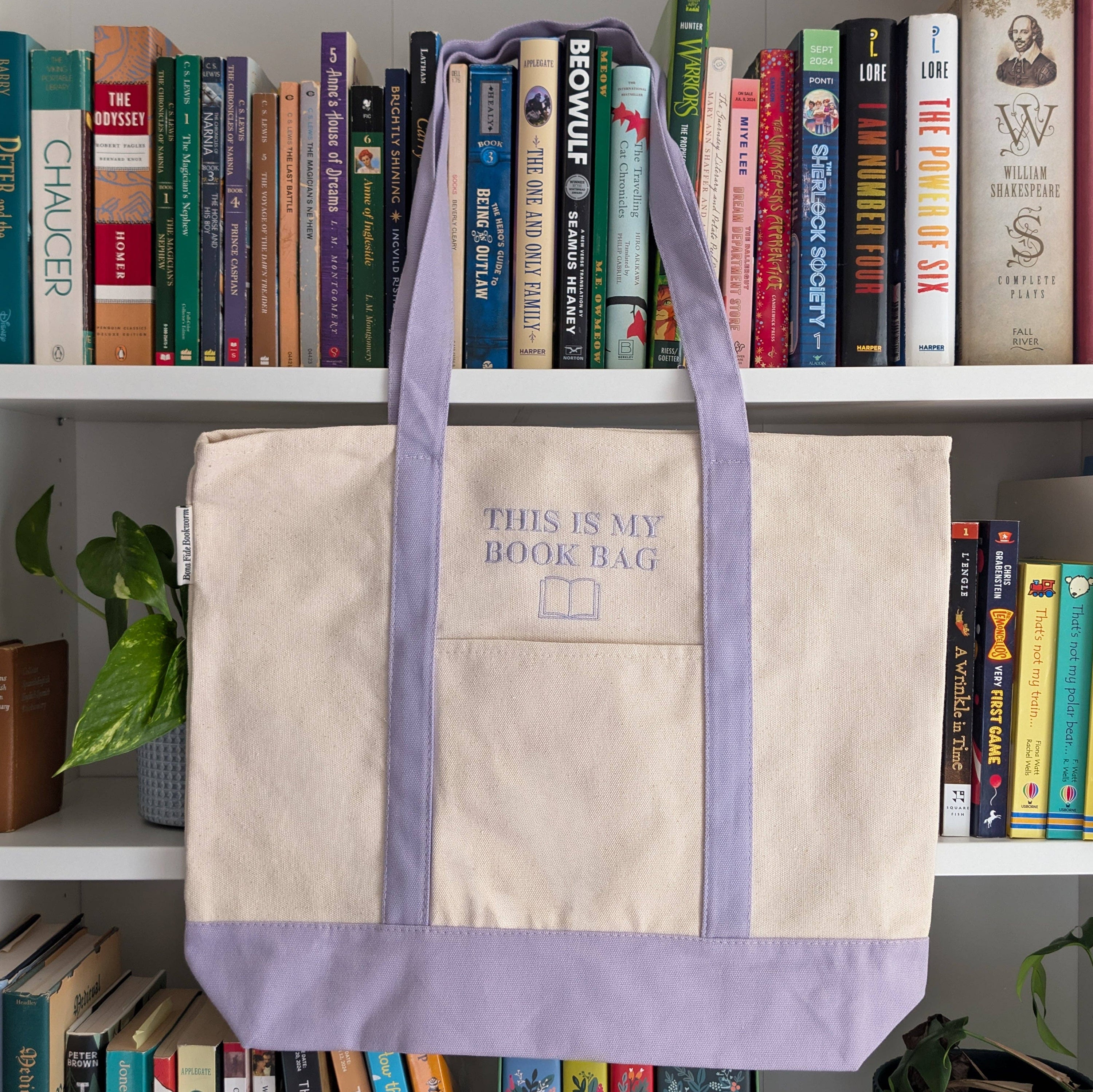 This is My Book Bag Embroidered Tote Bag