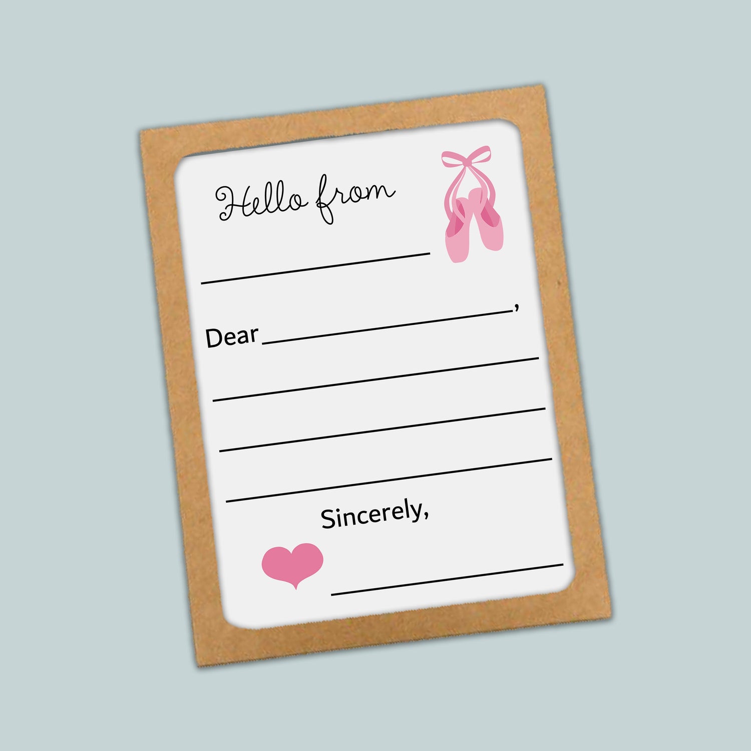 The image is a greeting card with a blank space for a message and a heart symbol.