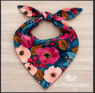Cranberry Kisses Floral Bandana