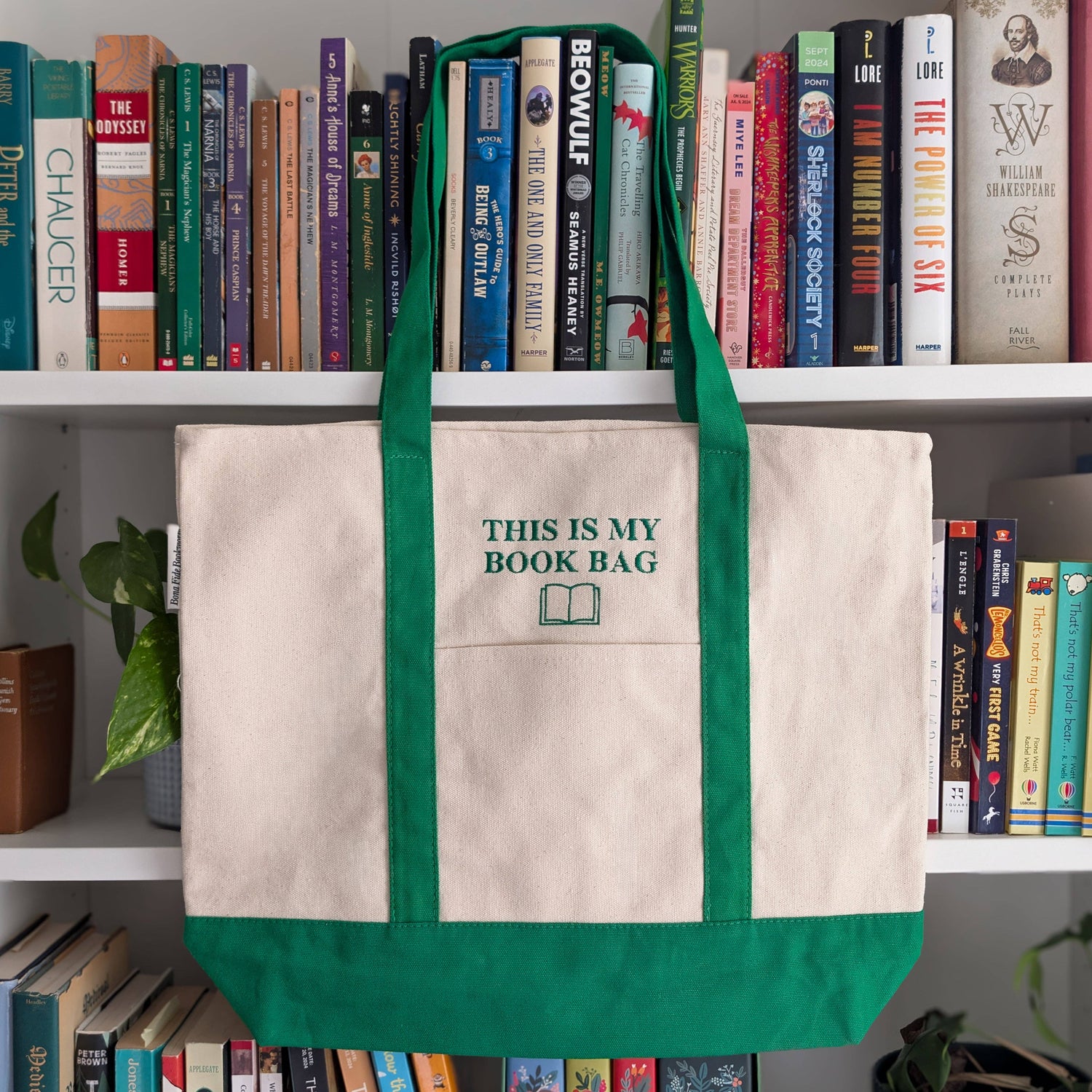 This is My Book Bag Embroidered Tote Bag