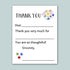 The image is a white card with a space-themed design, including planets and stars. The card has a message that says "Thank you very much for" and a response that says "You are so thoughtful!" The card is not a collage of multiple images, and the phrases "The image depicts", "The image displays", "The image shows", "In the image", "The image captures", "The image features" are not used.