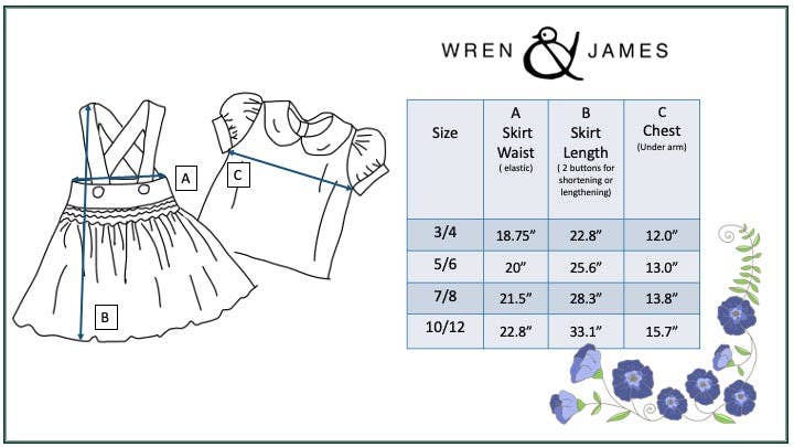 Kids Sage &amp; White Floral Jumper Skirt Easter Collar Set