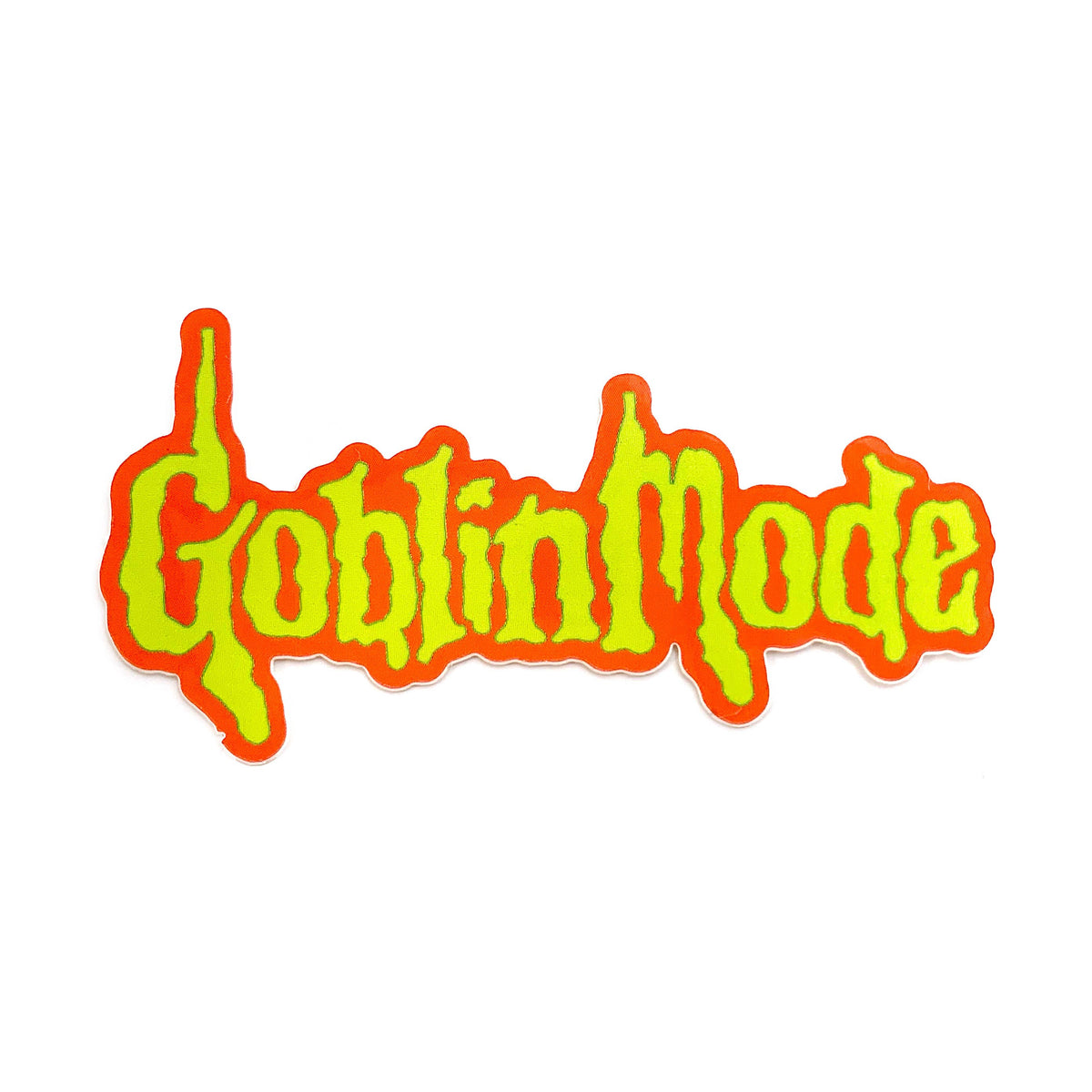 Goblin Mode logo with orange and green text on a white background