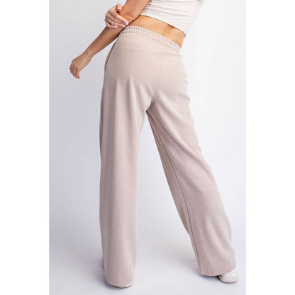 RIB BRUSHED STRAIGHT PANTS