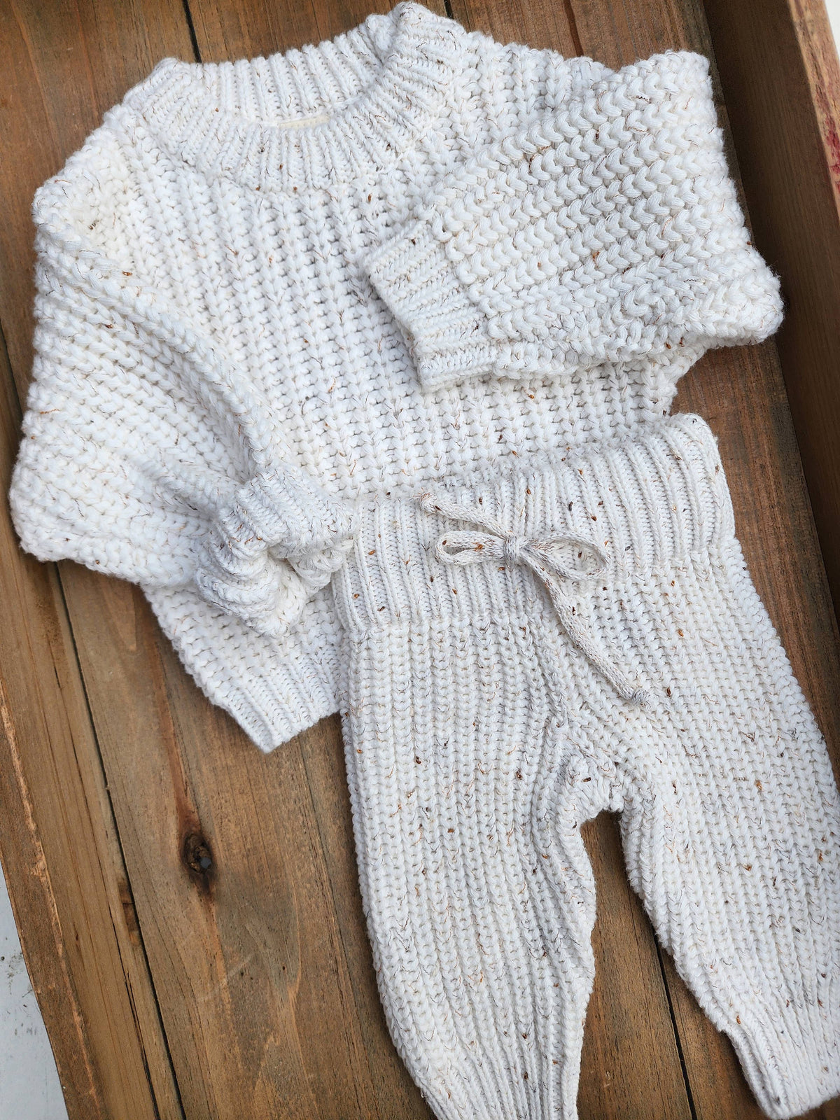 OLIVE &amp; CRADLE - Baby Sweater Chunky Braided knit Cotton oversize style