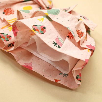 Organic Cotton Two Tier "Produce" Skirt with Bow