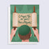 Greeting card with a person holding Torah scrolls and &