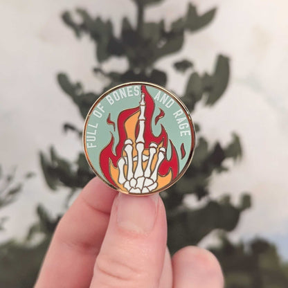 Bones and Rage hard enamel pin
