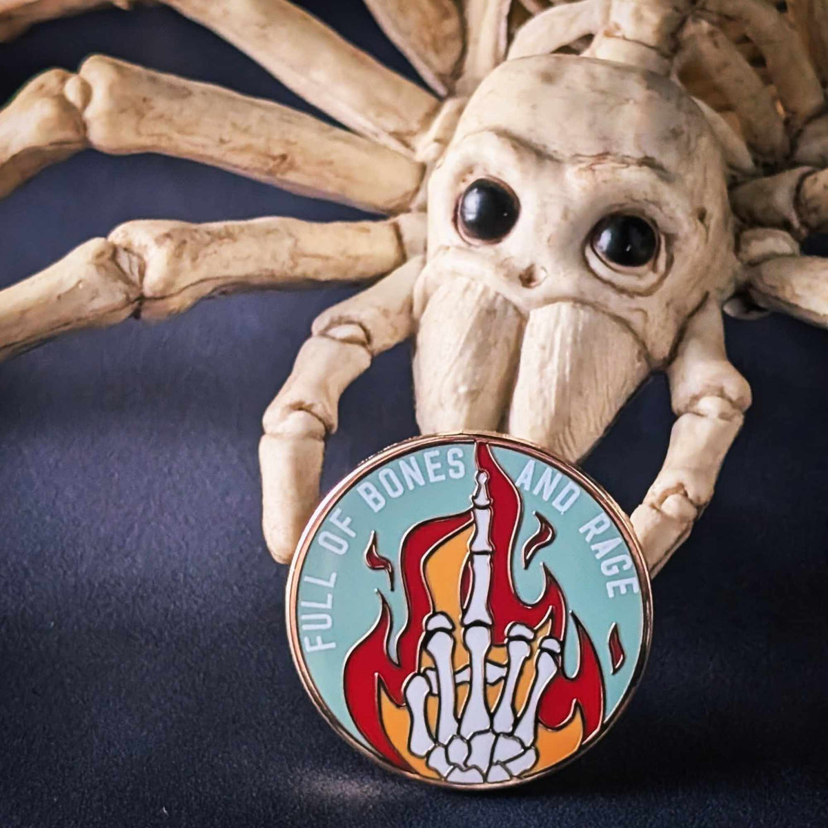 Bones and Rage hard enamel pin