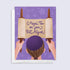 Greeting card with hands holding a Torah scroll and &