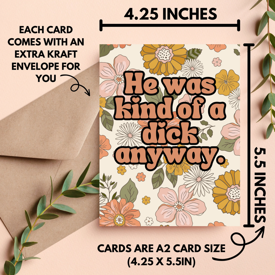 Floral card with text &