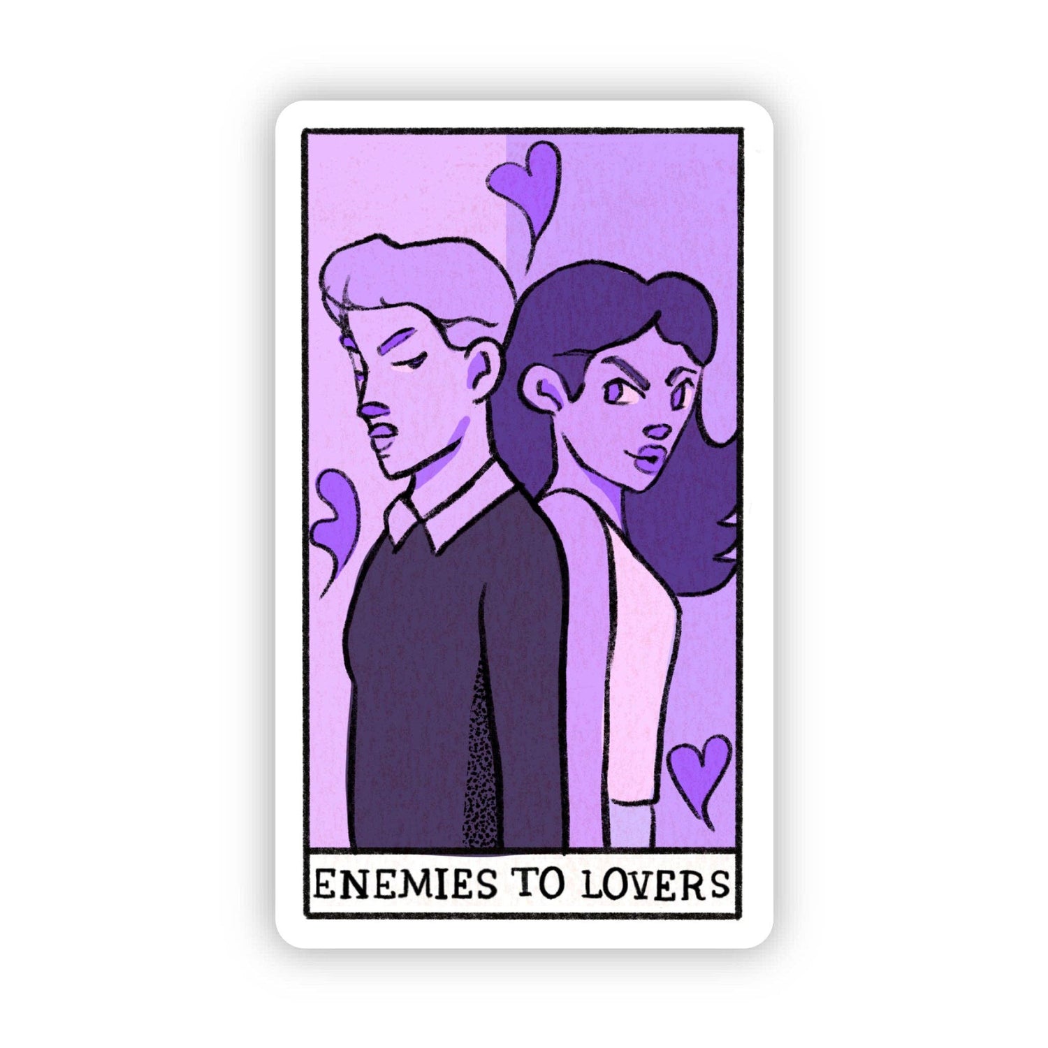 Illustration of two people with the text &