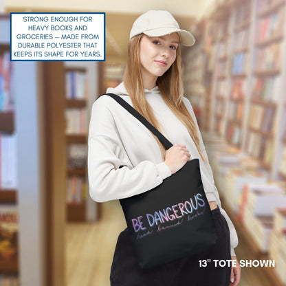 be-dangerous-read-banned-books-colorful-tote-bag-literary-accessory-bookish-gift-13-inch