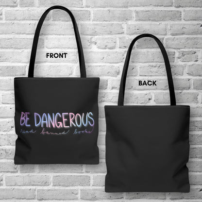 be-dangerous-read-banned-books-colorful-tote-bag-literary-accessory-bookish-gift