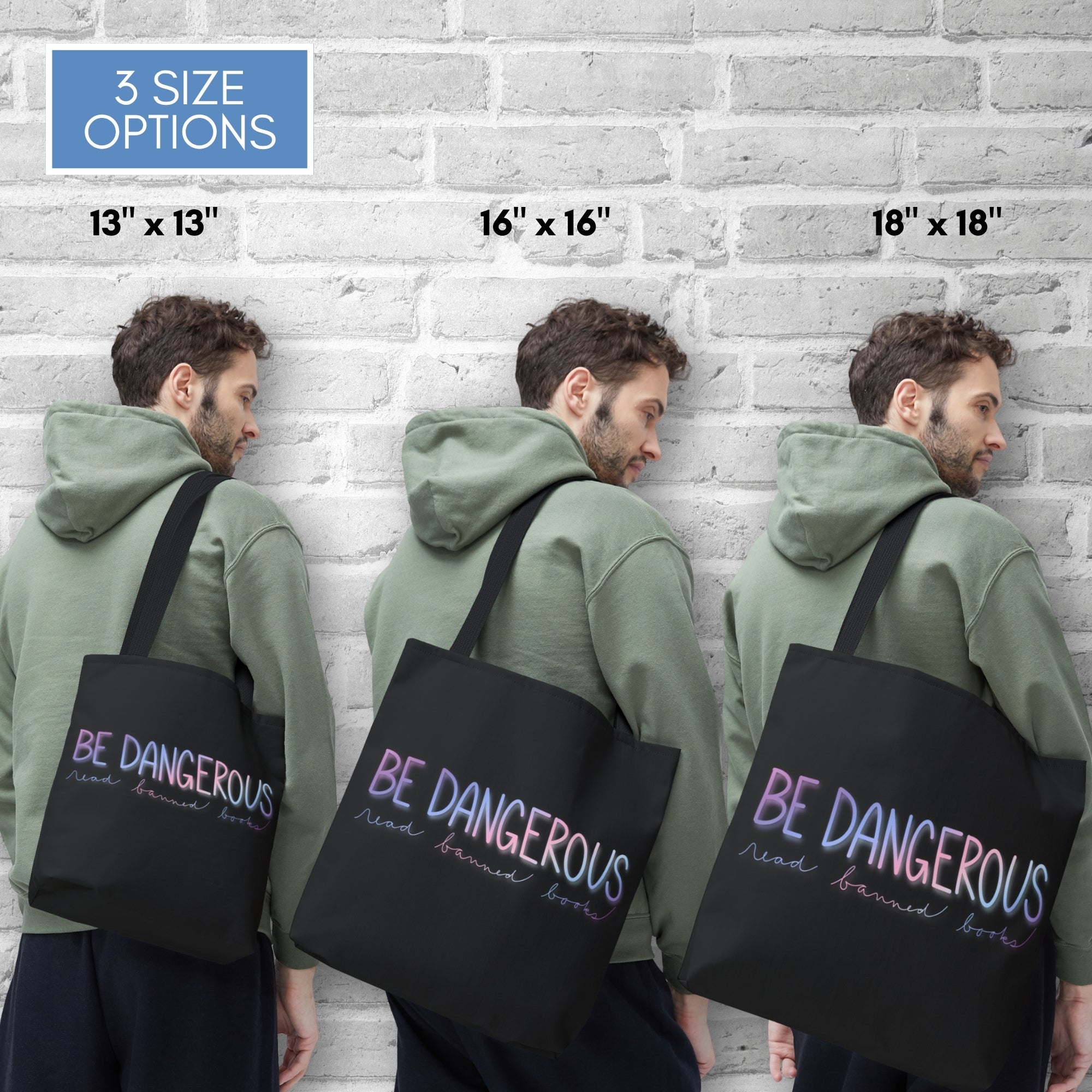 be-dangerous-read-banned-books-colorful-tote-bag-literary-accessory-bookish-gift-size-options