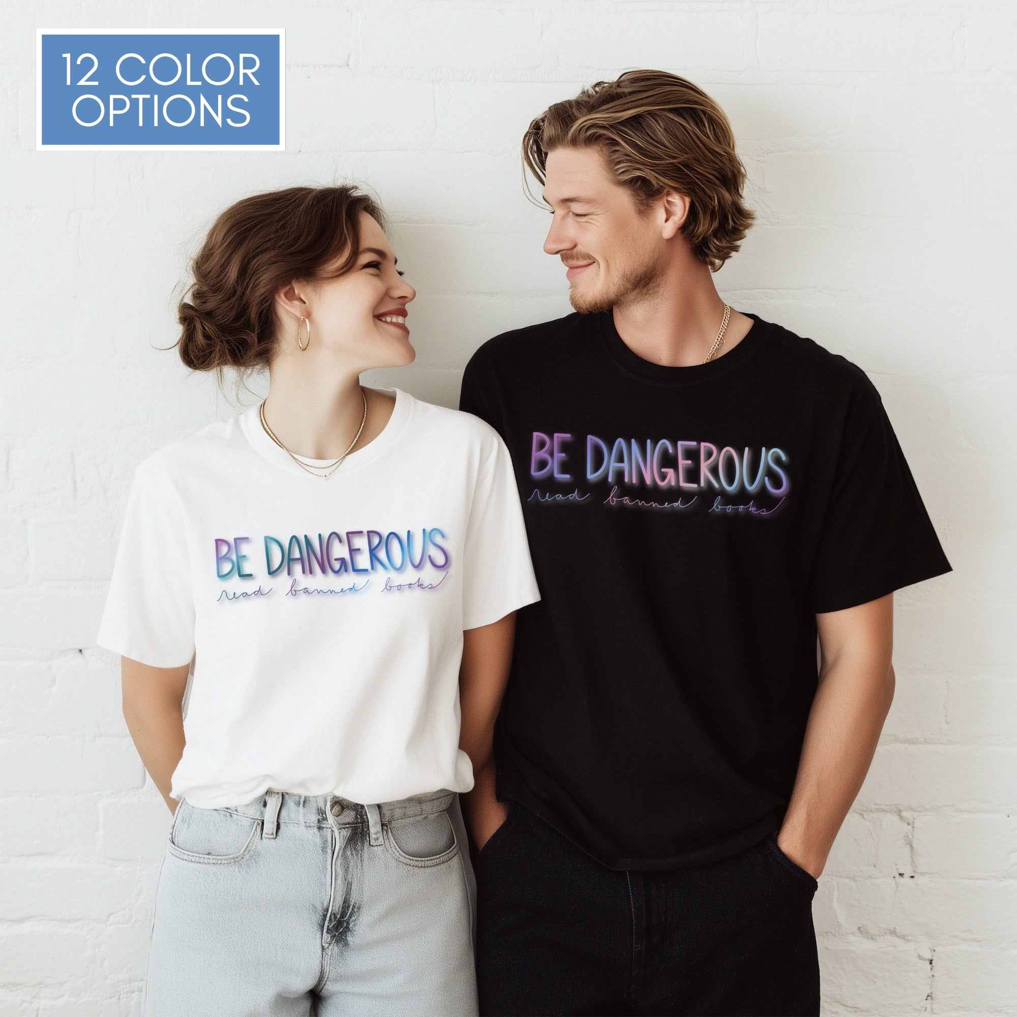 be-dangerous-read-banned-books-unisex-tshirt-colorful-literary-graphic-tee-bookish-apparel-comfort-colors