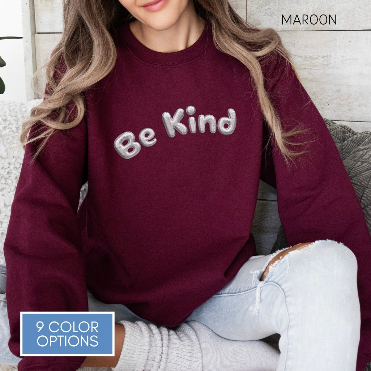 be-kind-puff-print-unisex-crewneck-sweatshirt-always-choose-kindness-maroon
