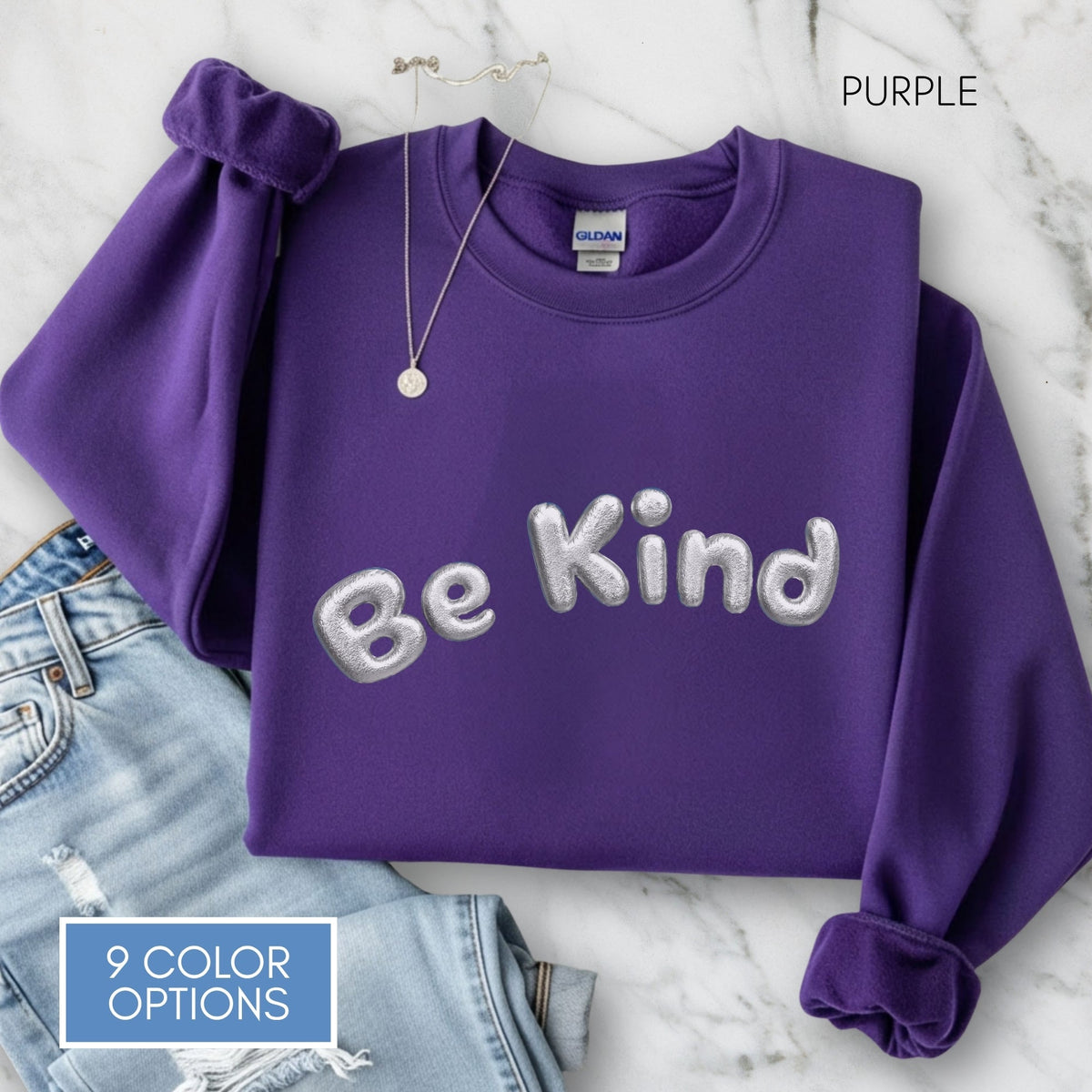 be-kind-puff-print-unisex-crewneck-sweatshirt-always-choose-kindness-purple