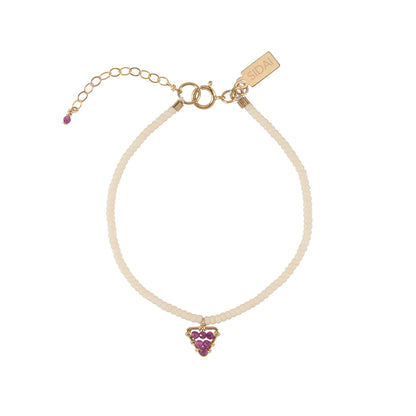 Triangle Gemstone Charm Beaded Bracelet