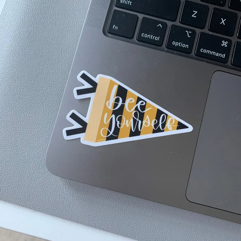 Bee Yourself pennant sticker