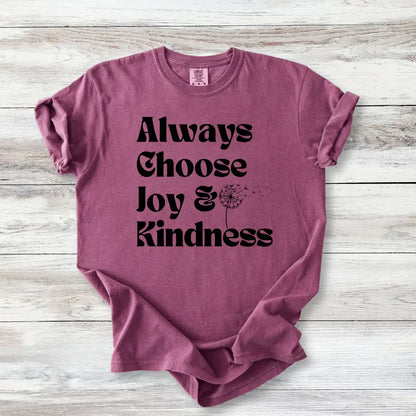 Always Choose Joy &amp; Kindness T-Shirt | Positive Progressive Affirmation Tee
